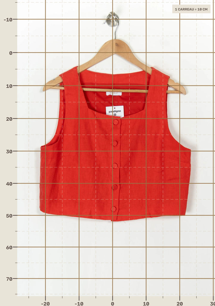 Top Rouge - Taille XL/42 de la marque Kookai | PARAD121557 - Vendu par Paradigme - Image 4
