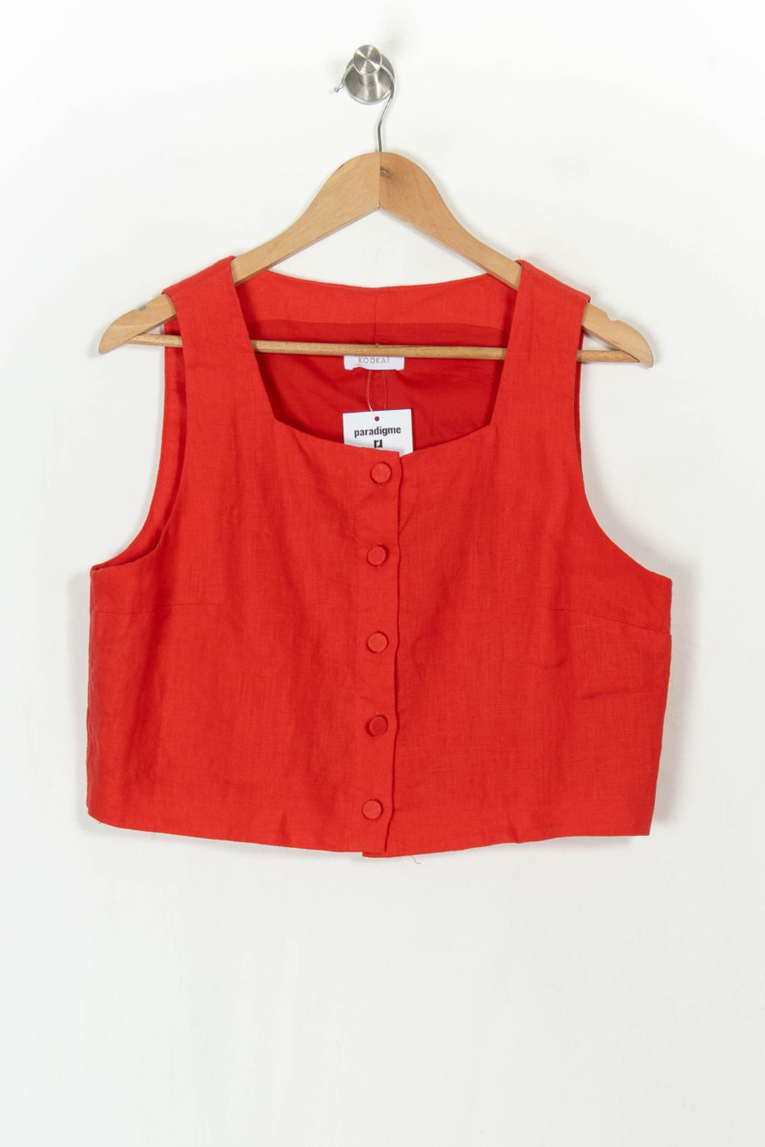 Top Rouge - Taille XL/42 de la marque Kookai | PARAD121557 - Vendu par Paradigme - Image 2