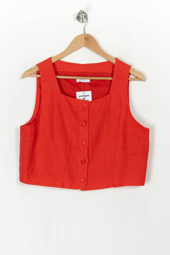 Top Rouge - Taille XL/42 de la marque Kookai | PARAD121557 - Vendu par Paradigme - Image 2