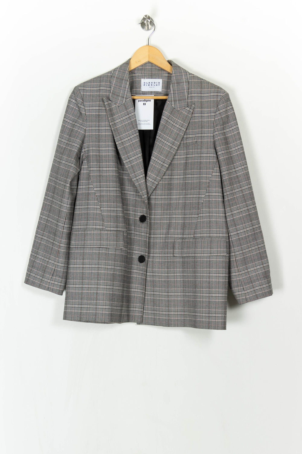 Blazer Gris à Carreaux - Taille XL/42 de la marque Claudie Pierlot | PARAD121559 - Vendu par Paradigme - Image 2
