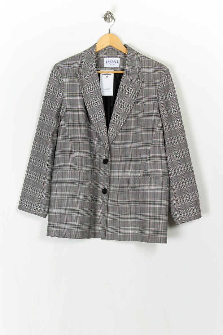 Blazer Gris à Carreaux - Taille XL/42 de la marque Claudie Pierlot | PARAD121559 - Vendu par Paradigme - Image 2