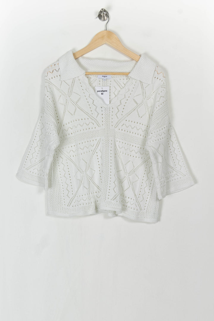 Pull Blanc - Taille L/40 de la marque Suncoo | PARAD121565 - Vendu par Paradigme - Image 2