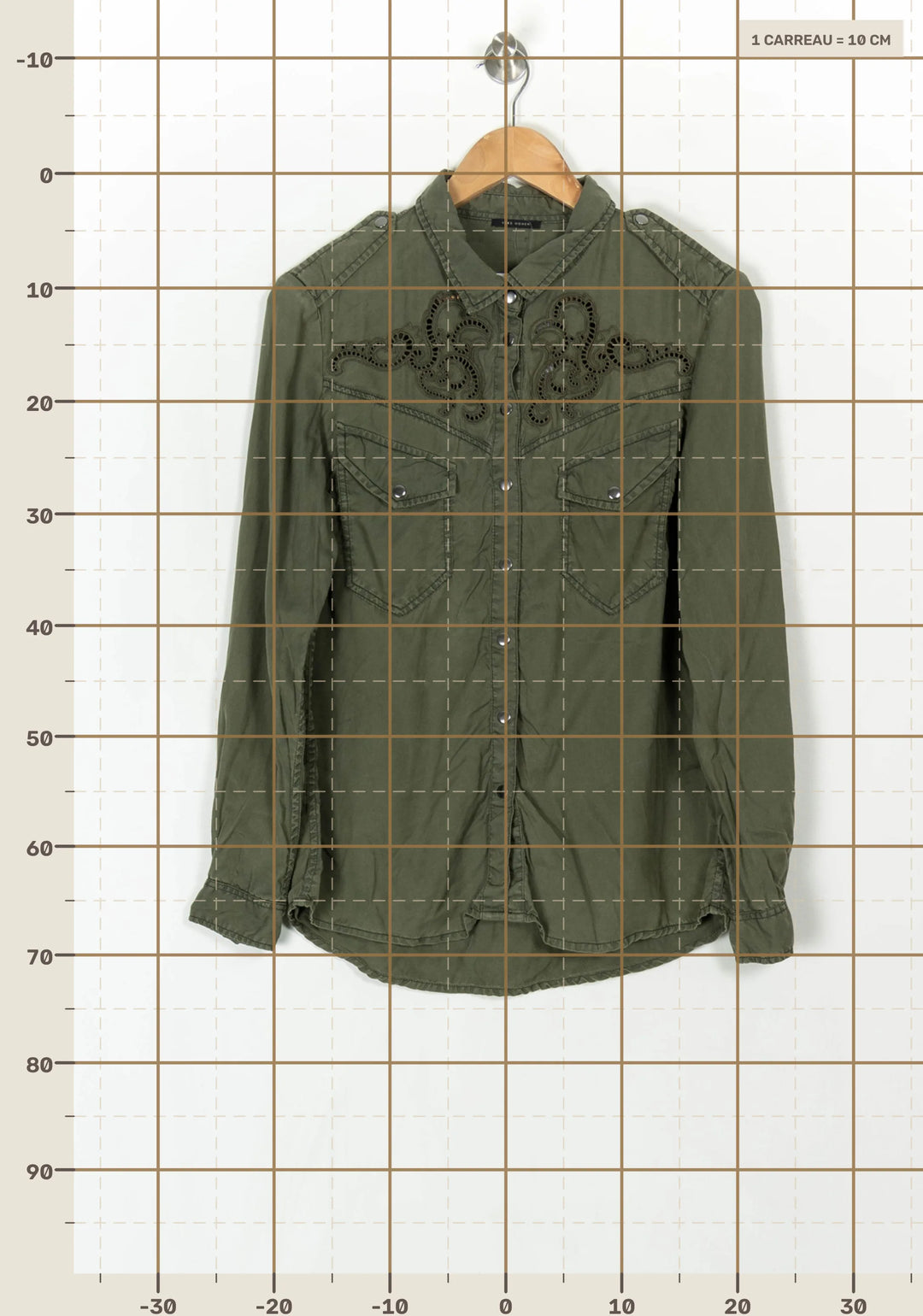 Chemise Vert - Taille M/38 de la marque IKKS | PARAD121570 - Vendu par Paradigme - Image 4
