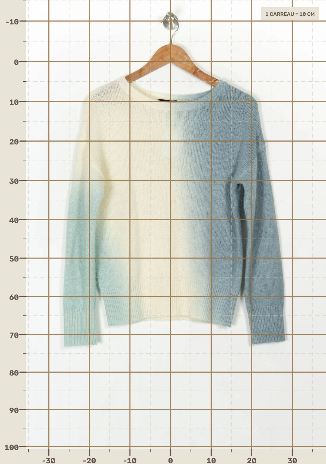 Pull Bleu et Écru - Taille S/36 de la marque Caroll | PARAD121571 - Vendu par Paradigme - Image 4