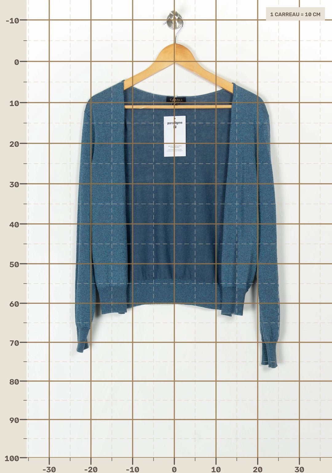 Cardigan Bleu - Taille S/36 de la marque Caroll | PARAD121572 - Vendu par Paradigme - Image 4