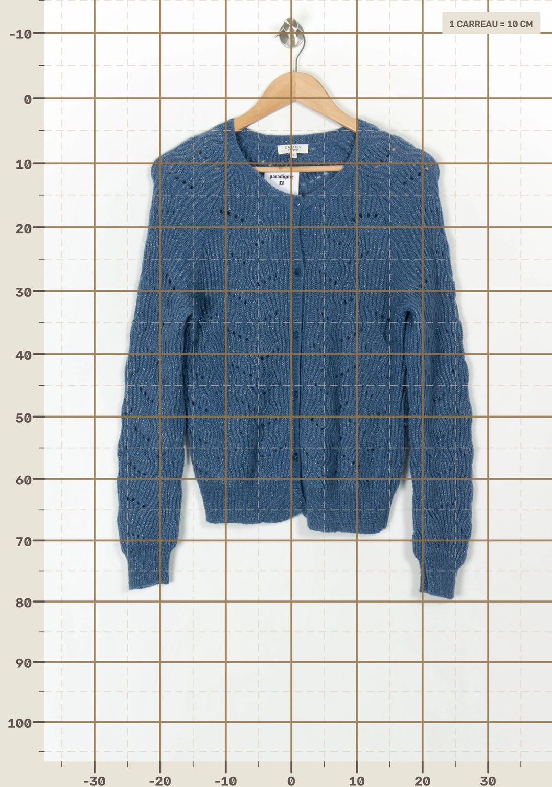 Cardigan Bleu - Taille S/36 de la marque Caroll | PARAD121578 - Vendu par Paradigme - Image 4