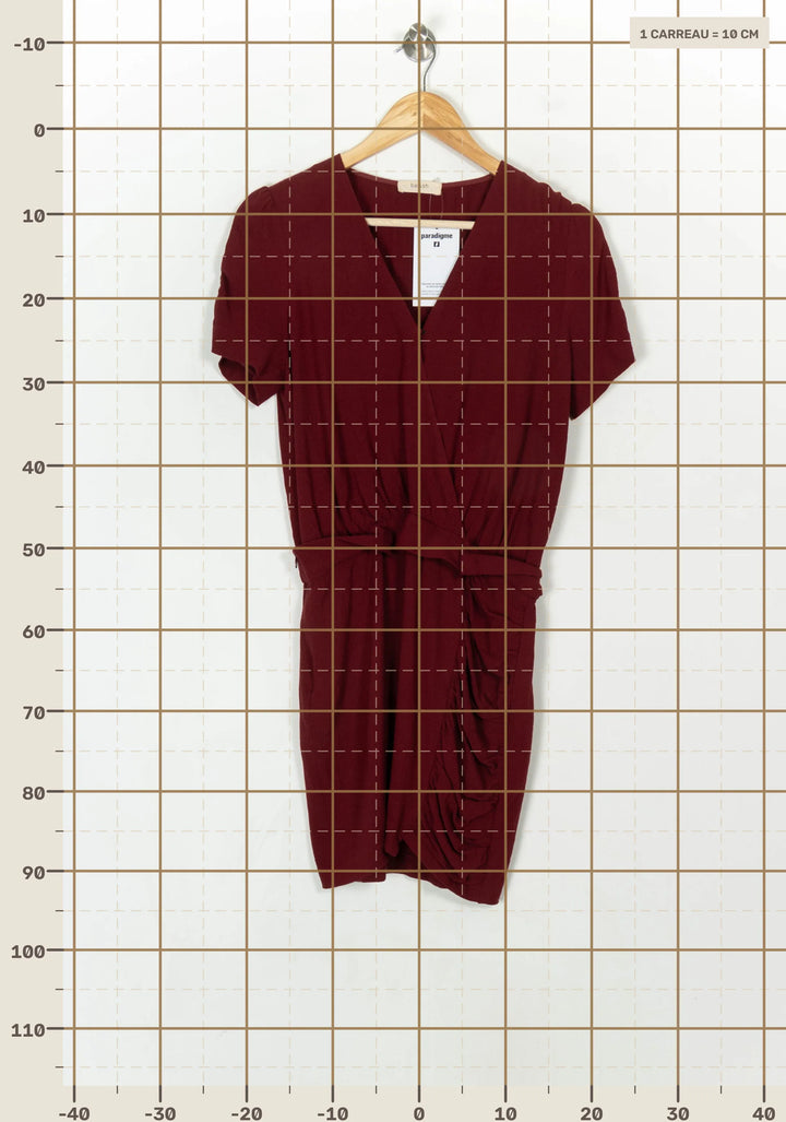 Robe Porte-feuille Bordeaux - Taille S/36 de la marque ba&amp;sh | PARAD121591 - Vendu par Paradigme - Image 4