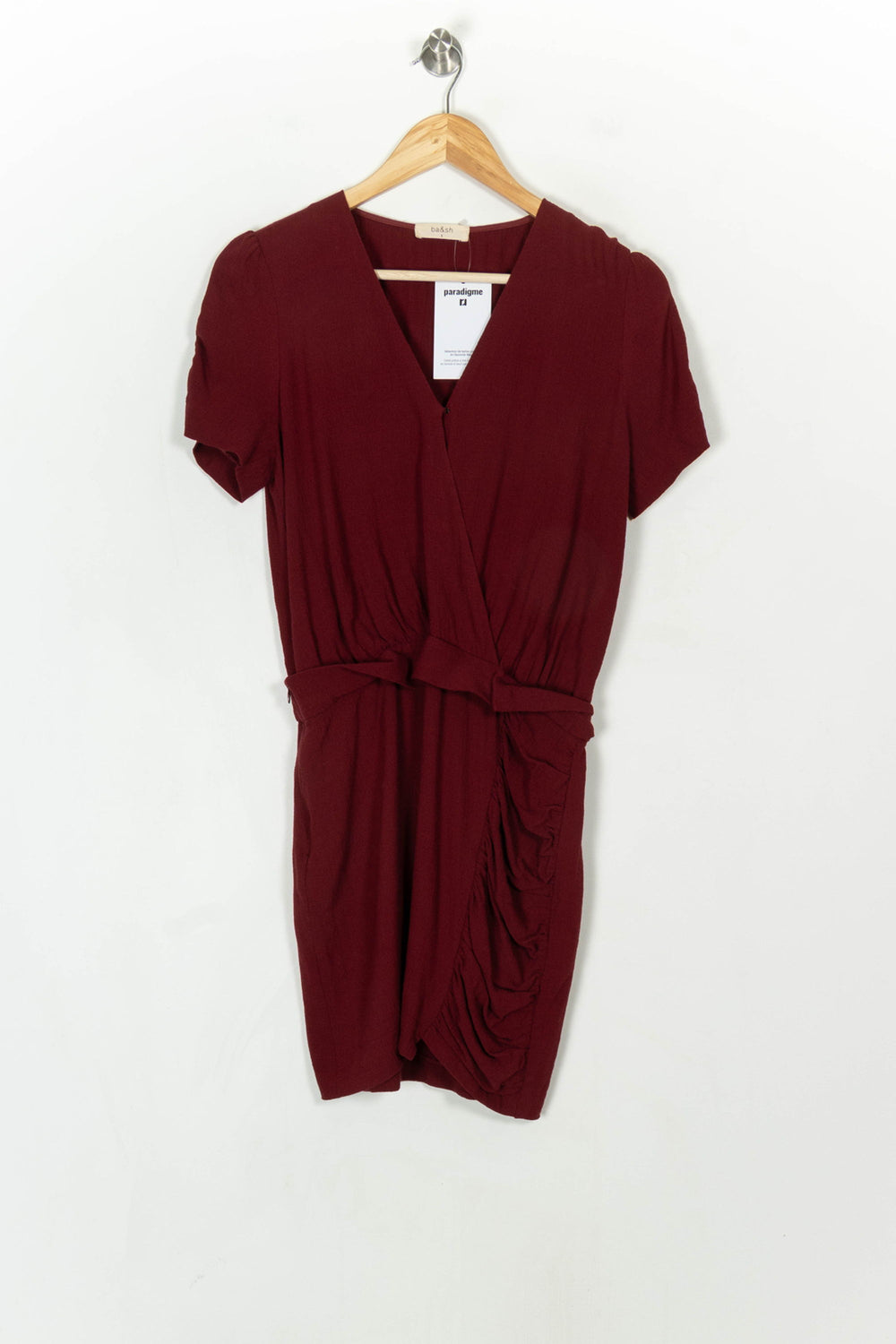 Robe Porte-feuille Bordeaux - Taille S/36 de la marque ba&sh | PARAD121591 - Vendu par Paradigme - Image 2