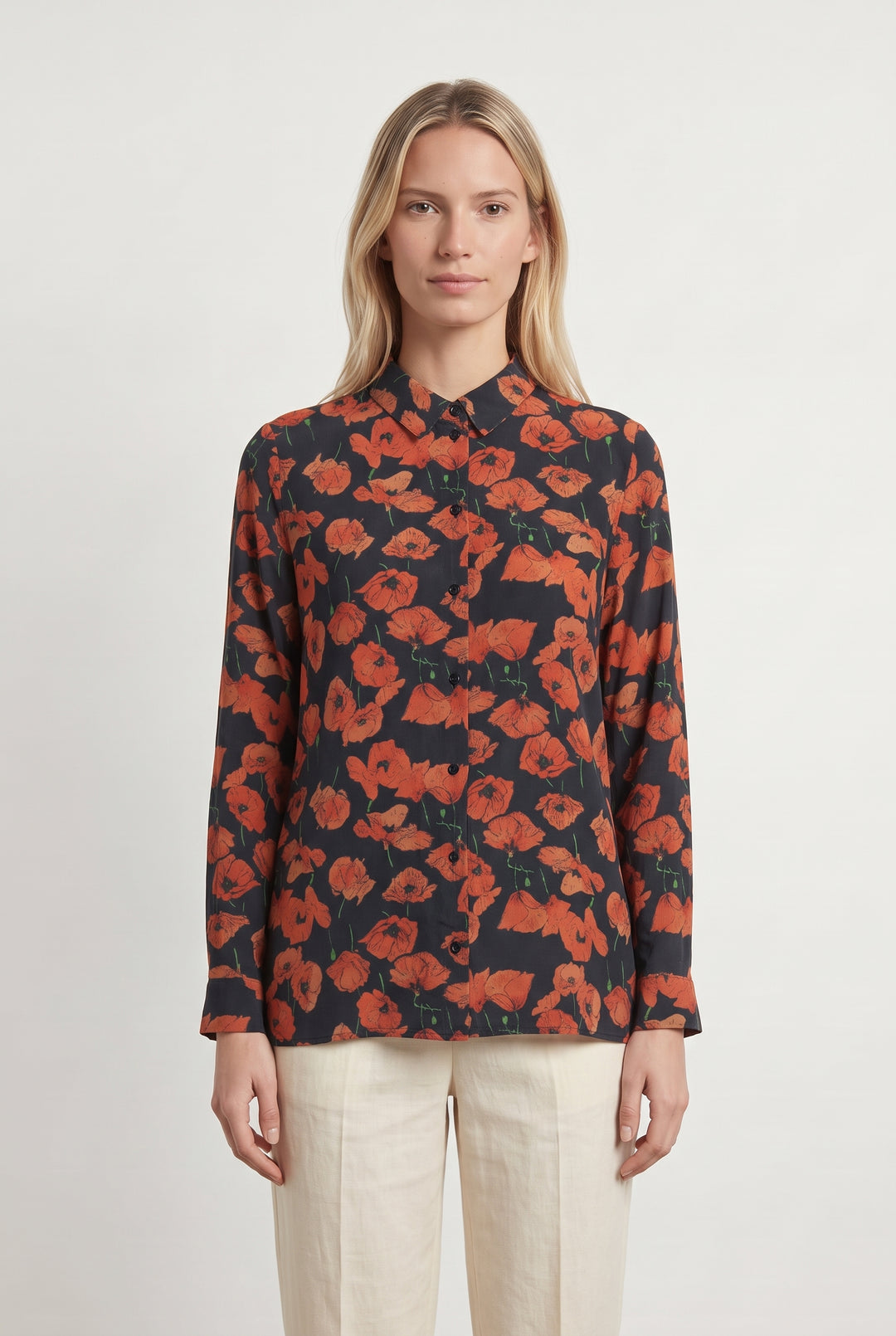 Chemise Noire et Orange - Taille S/36 de la marque Eric Bompard | PARAD121592 - Vendu par Paradigme - Image 1