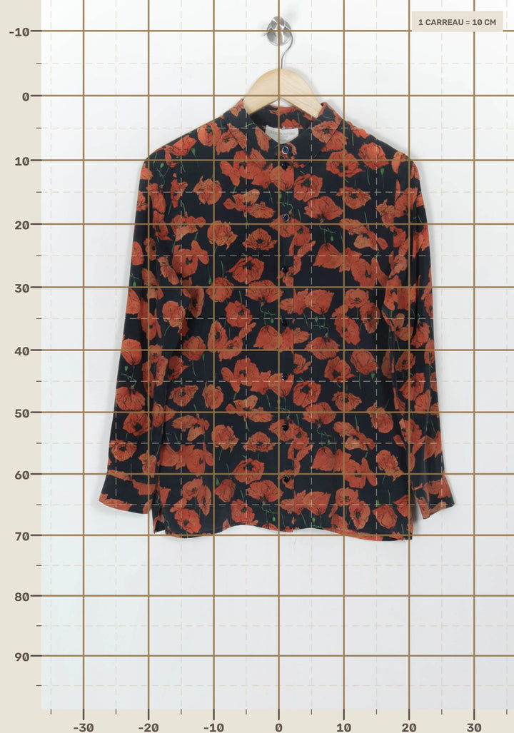 Chemise Noire et Orange - Taille S/36 de la marque Eric Bompard | PARAD121592 - Vendu par Paradigme - Image 4