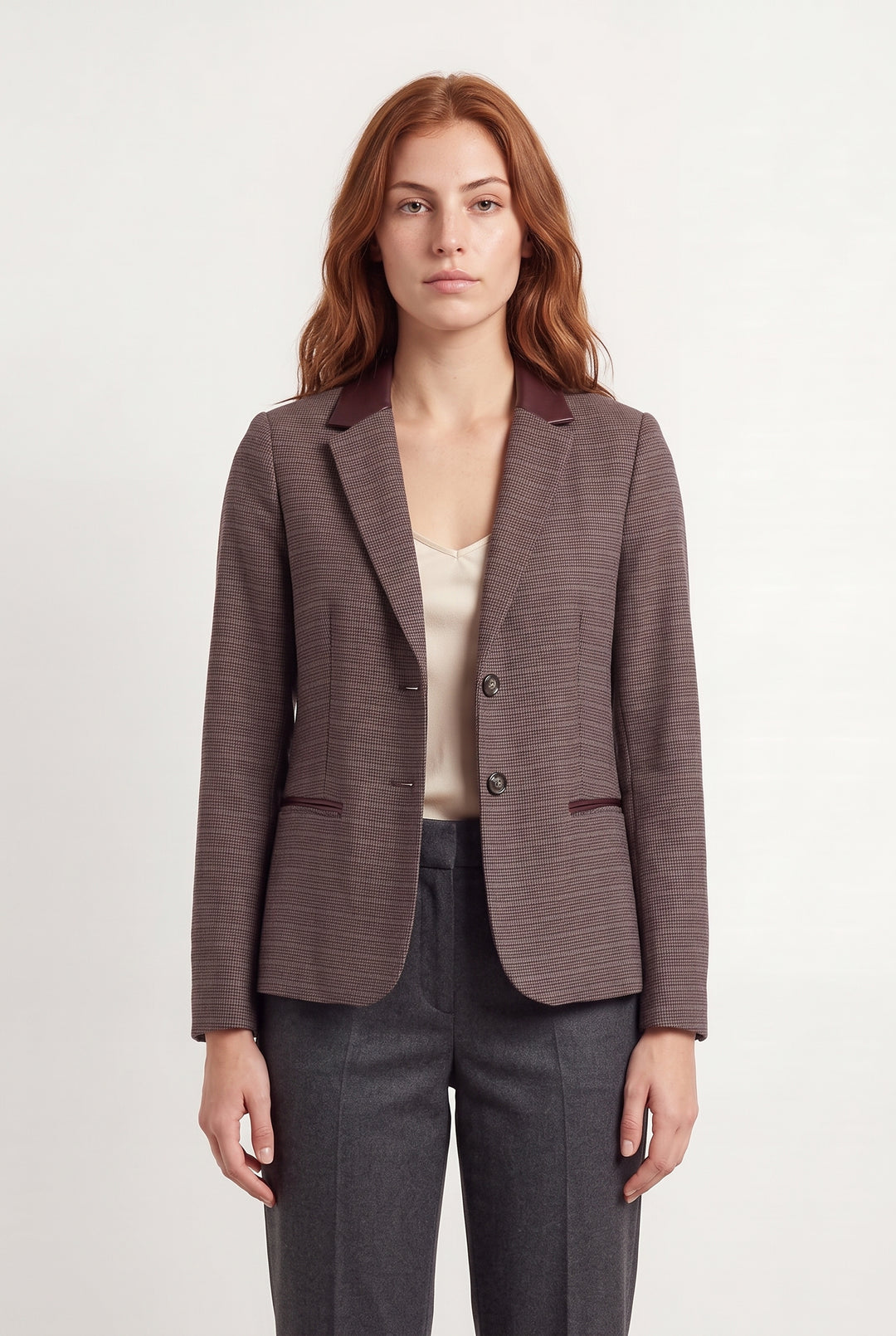 Blazer Marron et Bordeaux - Taille S/36 de la marque Claudie Pierlot | PARAD121593 - Vendu par Paradigme - Image 1