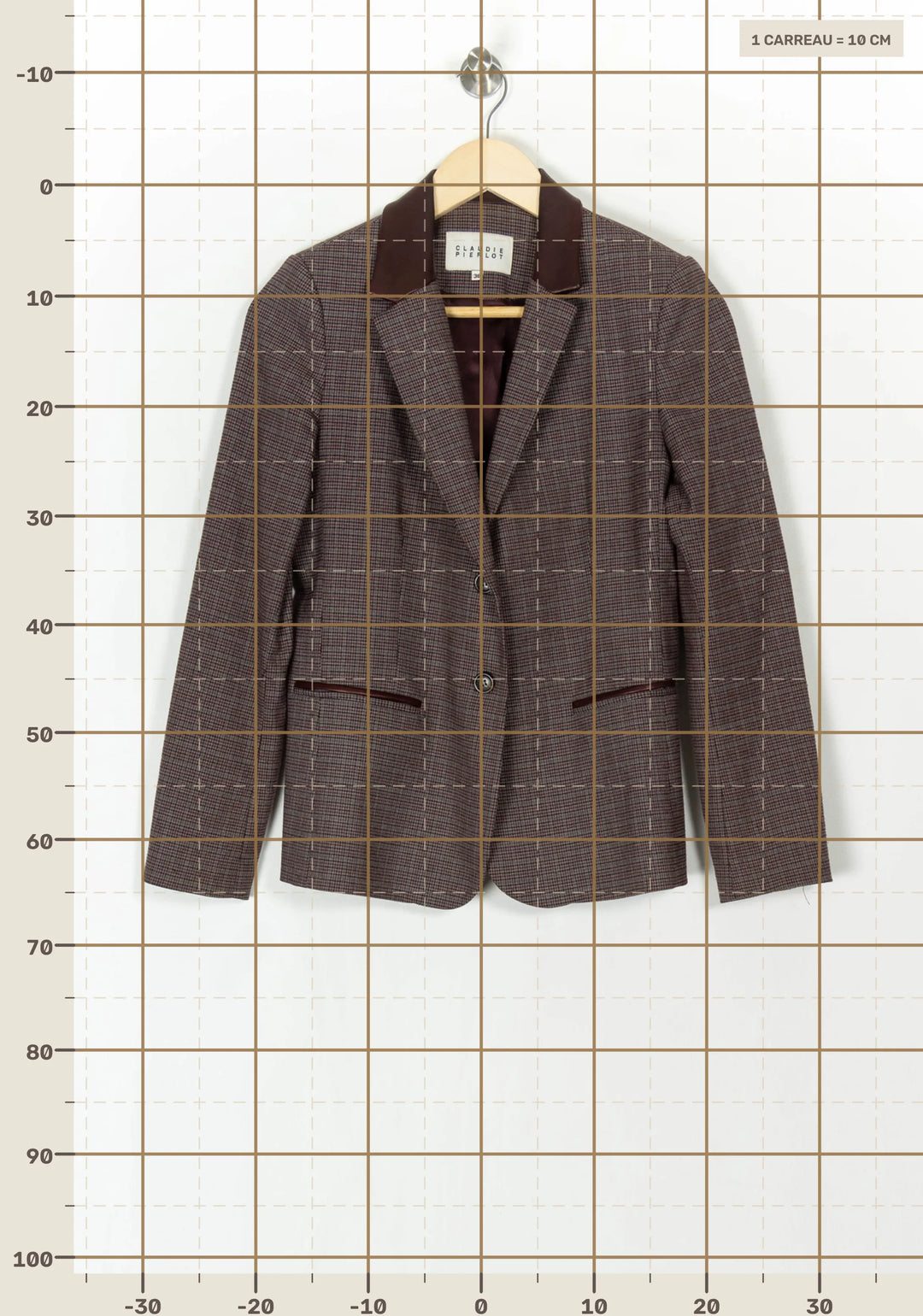 Blazer Marron et Bordeaux - Taille S/36 de la marque Claudie Pierlot | PARAD121593 - Vendu par Paradigme - Image 4