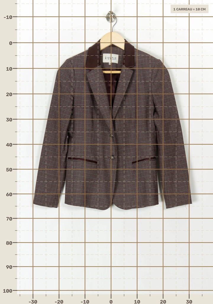 Blazer Marron et Bordeaux - Taille S/36 de la marque Claudie Pierlot | PARAD121593 - Vendu par Paradigme - Image 4