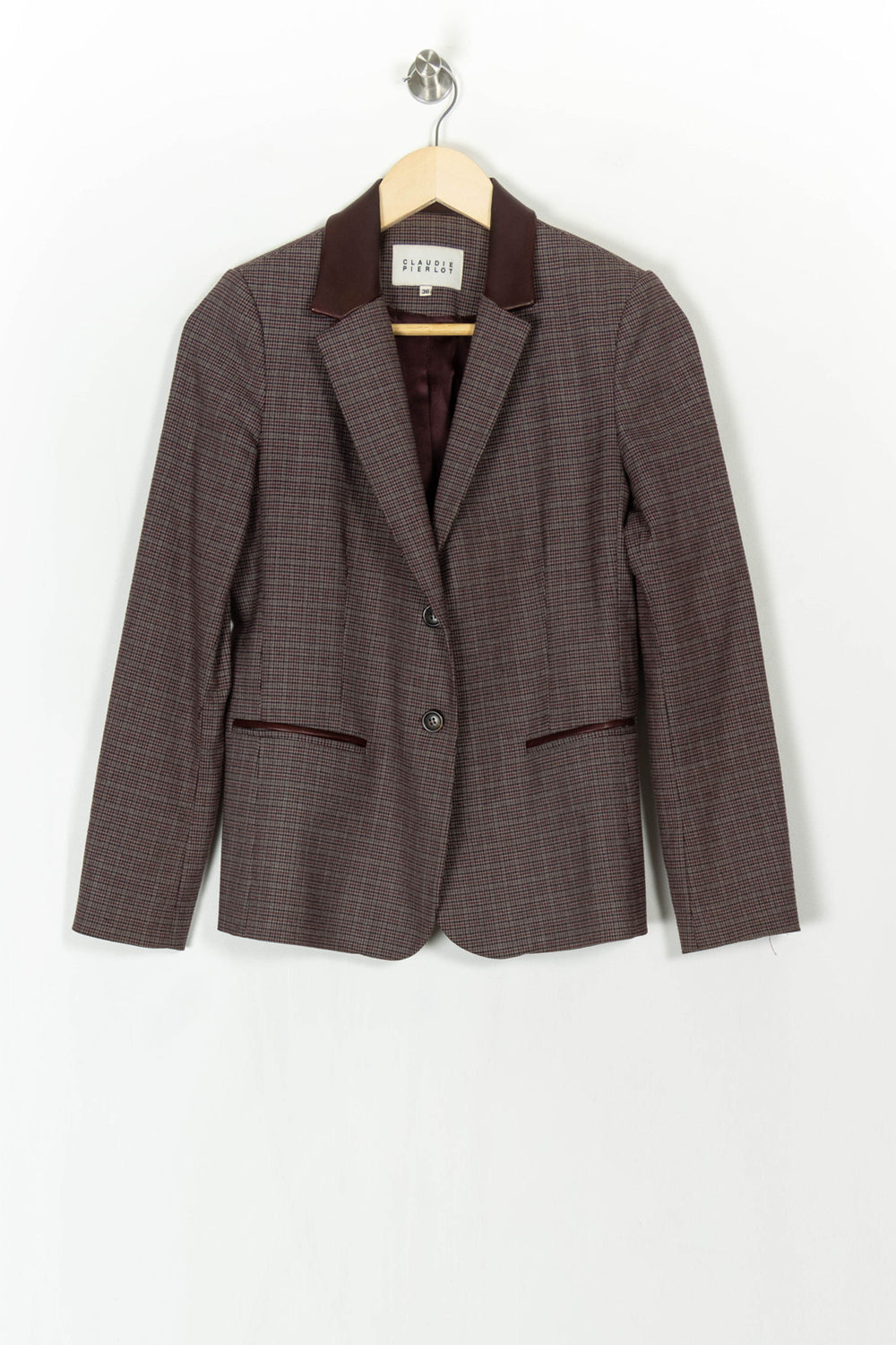 Blazer Marron et Bordeaux - Taille S/36 de la marque Claudie Pierlot | PARAD121593 - Vendu par Paradigme - Image 2