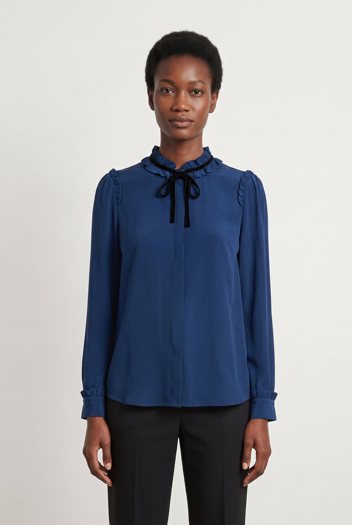 Blouse Bleue - Taille XS/34 de la marque The Kooples | PARAD121594 - Vendu par Paradigme - Image 1