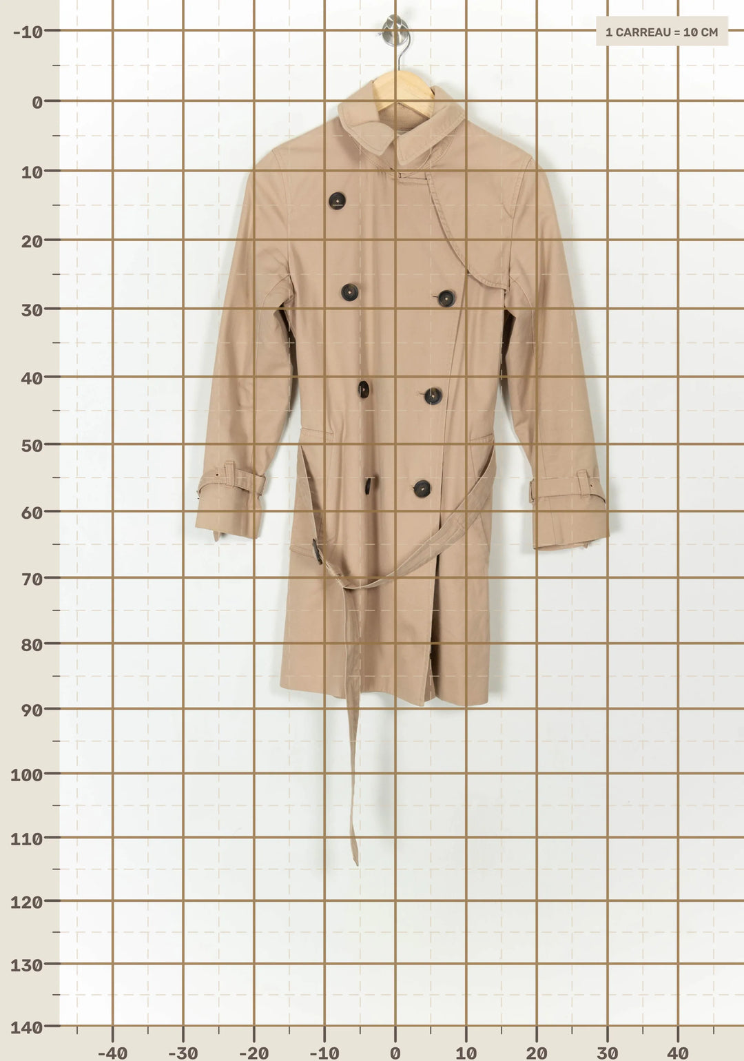 Trench Beige - Taille XS/34 de la marque Comptoir des Cotonniers | PARAD121597 - Vendu par Paradigme - Image 4
