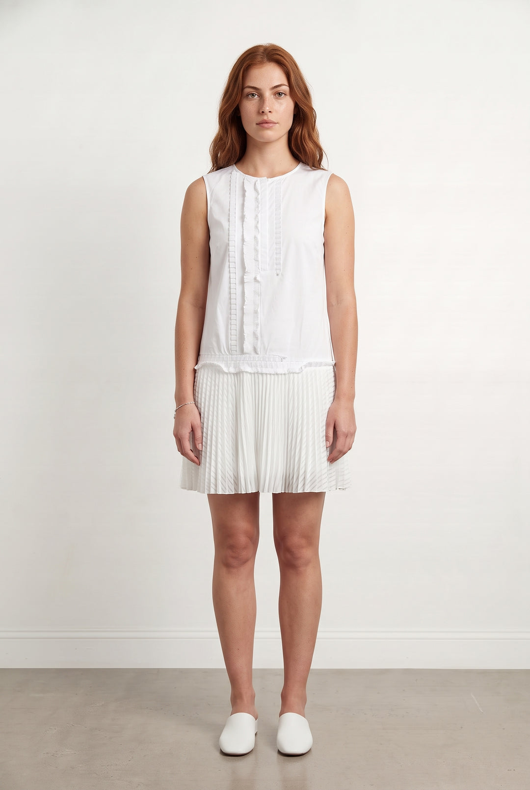 Robe Plissée Blanche - Taille M/38 de la marque Tara Jarmon | PARAD121601 - Vendu par Paradigme - Image 1