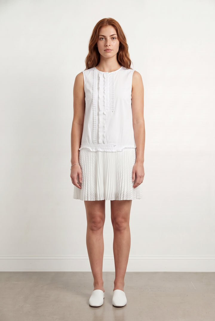 Robe Plissée Blanche - Taille M/38 de la marque Tara Jarmon | PARAD121601 - Vendu par Paradigme - Image 1