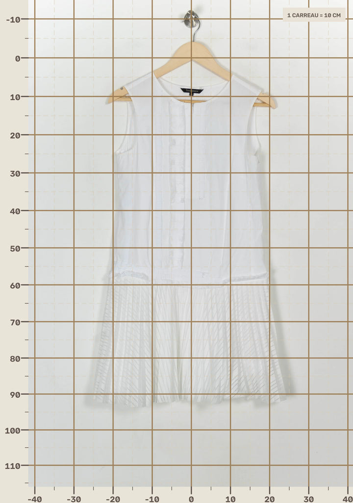 Robe Plissée Blanche - Taille M/38 de la marque Tara Jarmon | PARAD121601 - Vendu par Paradigme - Image 4