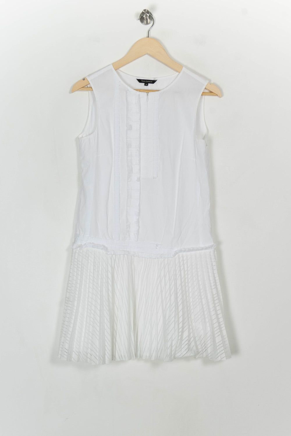 Robe Plissée Blanche - Taille M/38 de la marque Tara Jarmon | PARAD121601 - Vendu par Paradigme - Image 2