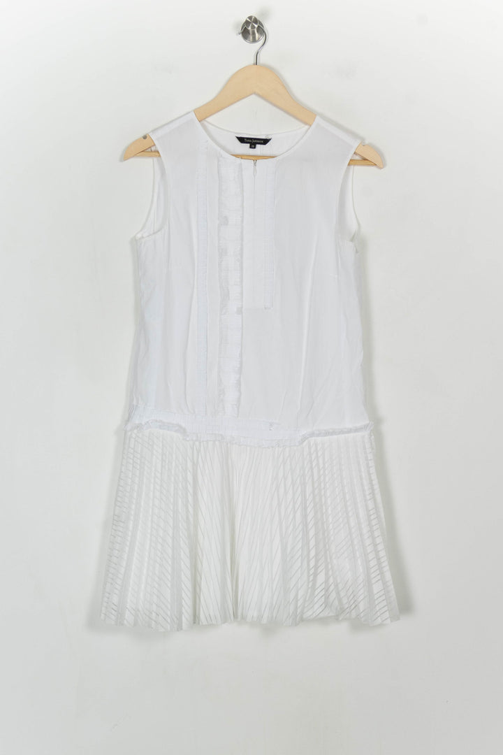 Robe Plissée Blanche - Taille M/38 de la marque Tara Jarmon | PARAD121601 - Vendu par Paradigme - Image 2