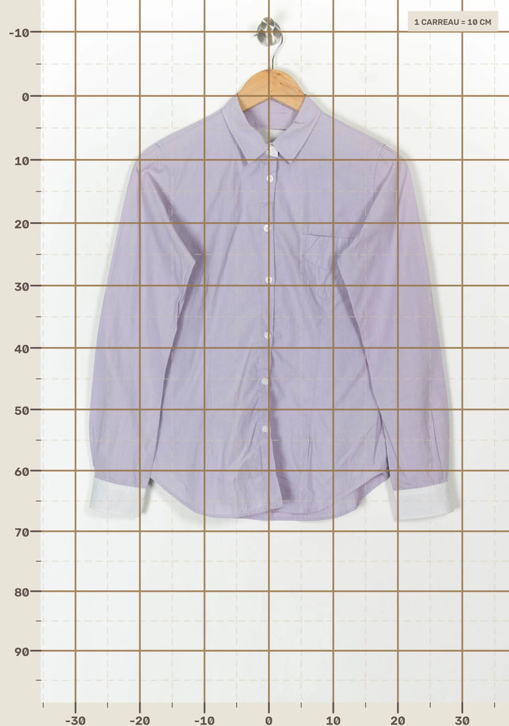 Chemise Violet et Blanche - Taille L/40 de la marque Zadig&amp;Voltaire | PARAD121605 - Vendu par Paradigme - Image 4