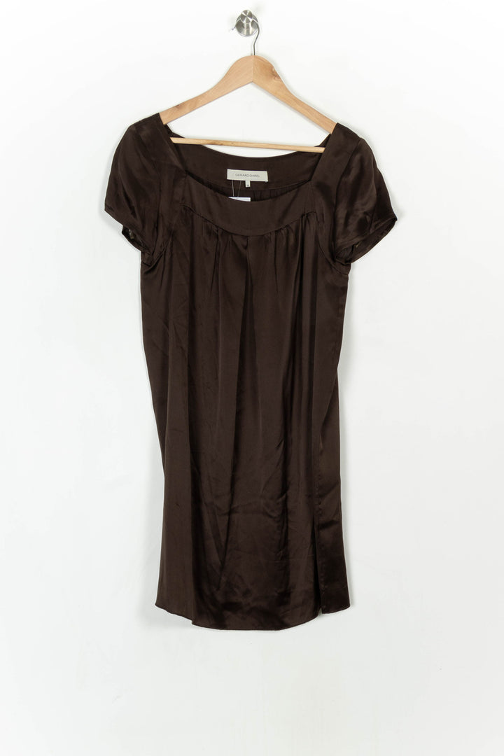 Robe Courte Marron - Taille M/38 de la marque Gerard Darel | PARAD121606 - Vendu par Paradigme - Image 2