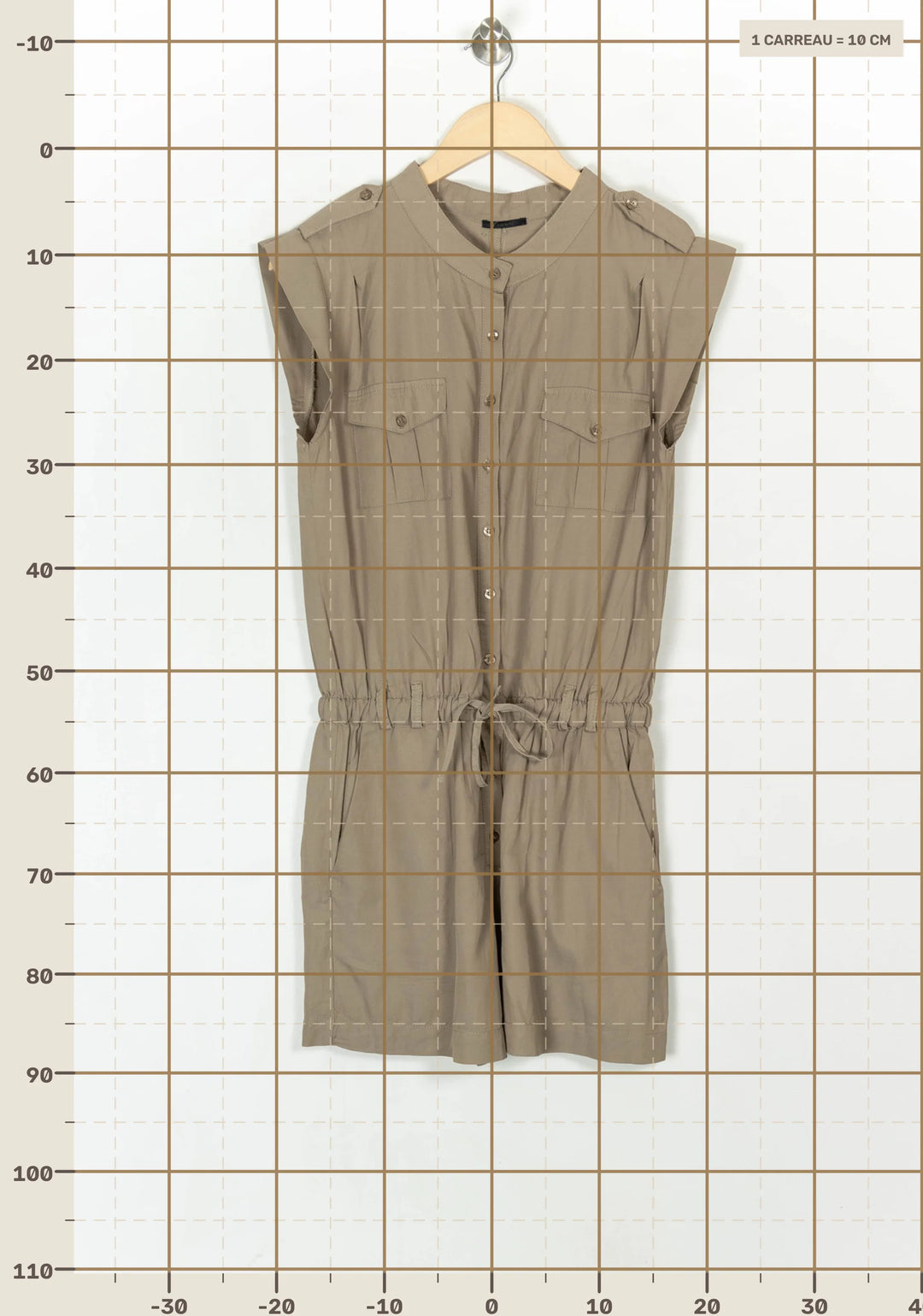 Combishort Beige - Taille M/38 de la marque IKKS | PARAD121607 - Vendu par Paradigme - Image 4