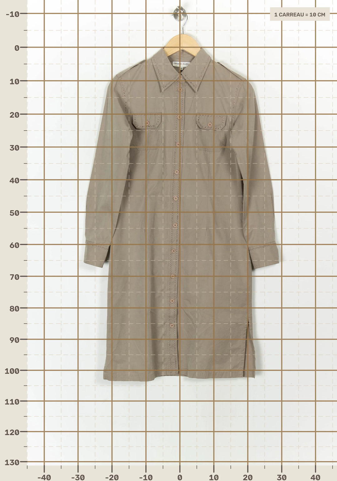 Robe Chemise Beige - Taille M/38 de la marque Gerard Darel | PARAD121619 - Vendu par Paradigme - Image 4