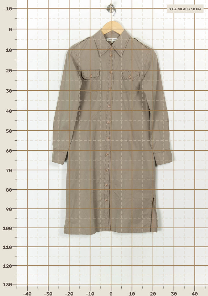 Robe Chemise Beige - Taille M/38 de la marque Gerard Darel | PARAD121619 - Vendu par Paradigme - Image 4