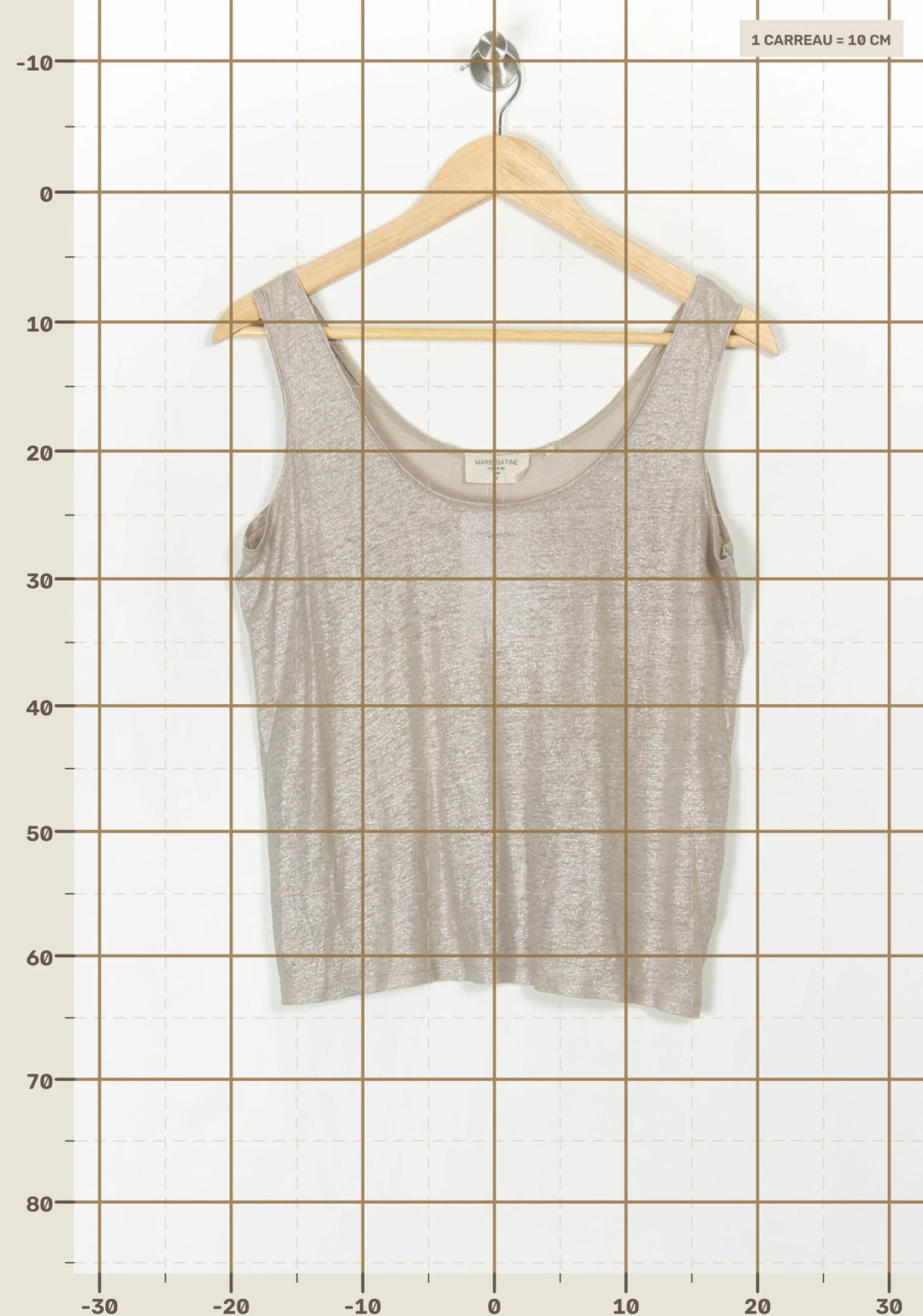 Débardeur Beige - Taille S/36 de la marque Marie Sixtine | PARAD121622 - Vendu par Paradigme - Image 4