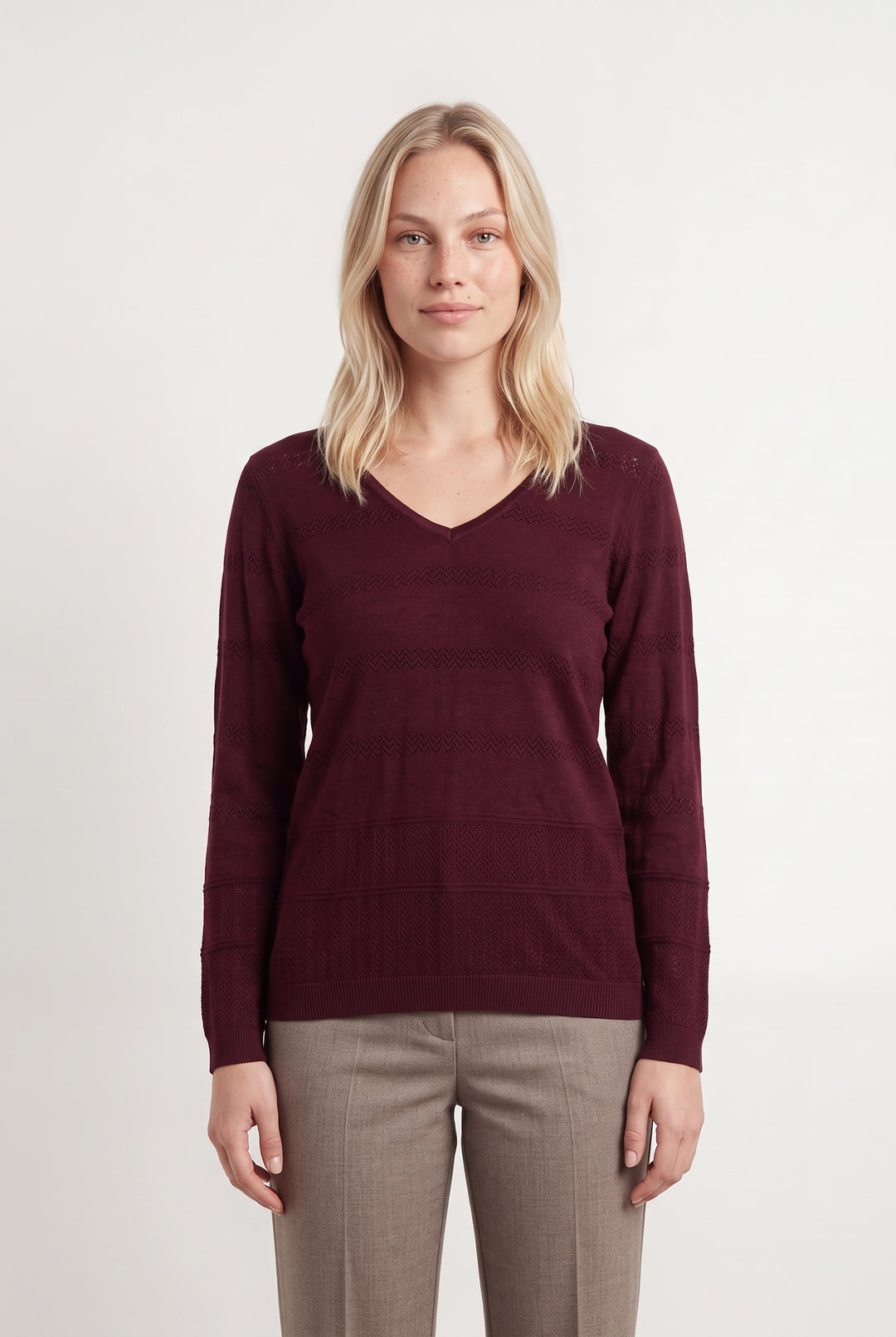 Pull Bordeaux - Taille L/40 de la marque Maison 123 | PARAD121626 - Vendu par Paradigme - Image 1