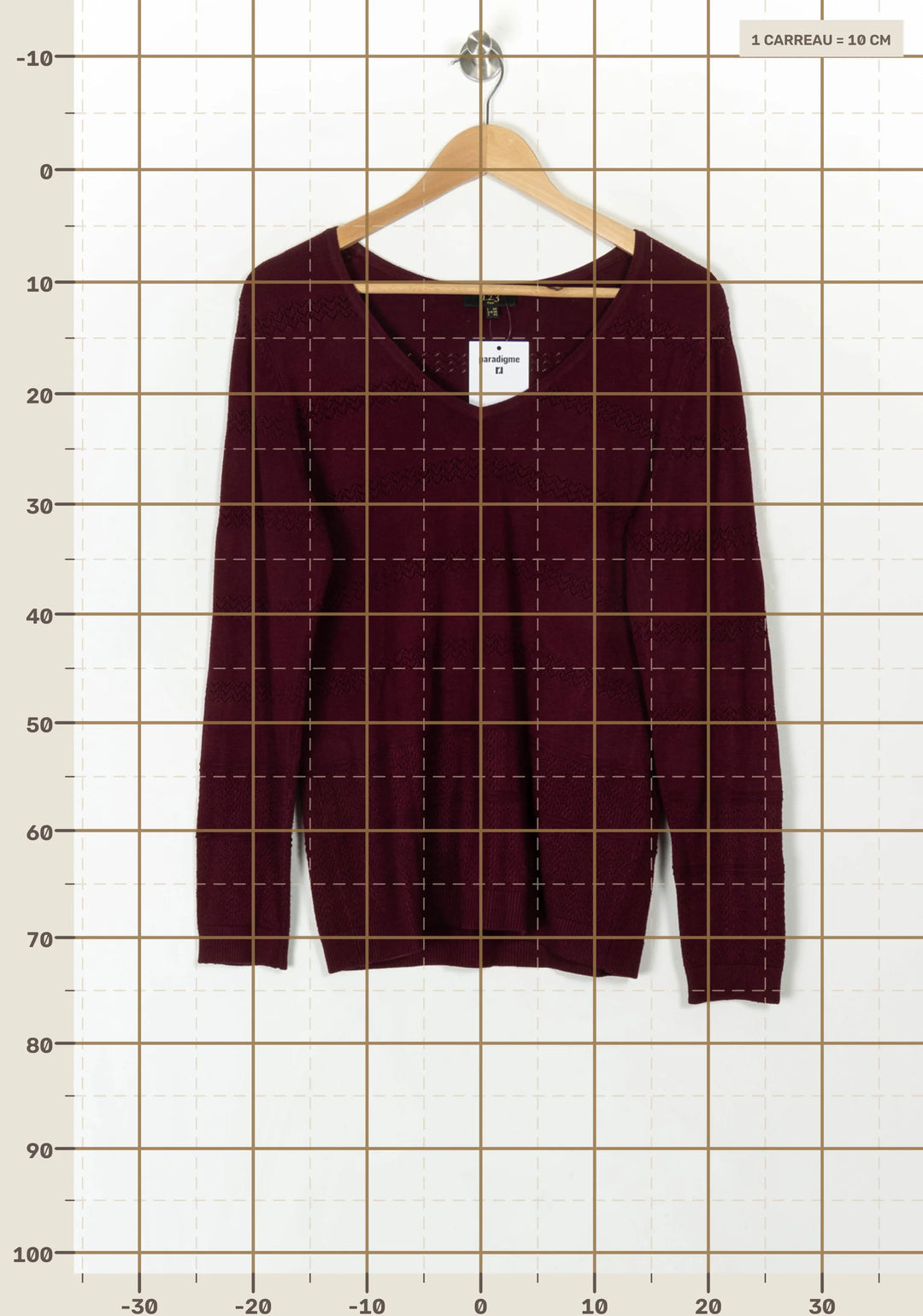 Pull Bordeaux - Taille L/40 de la marque Maison 123 | PARAD121626 - Vendu par Paradigme - Image 4