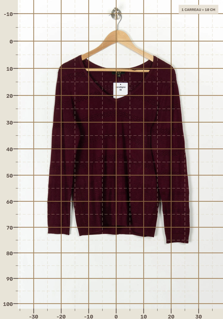 Pull Bordeaux - Taille L/40 de la marque Maison 123 | PARAD121626 - Vendu par Paradigme - Image 4