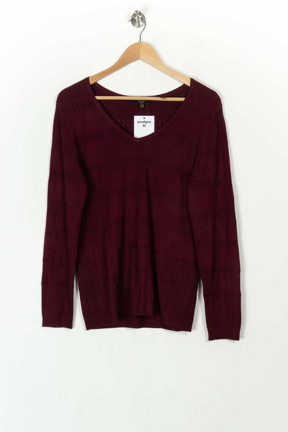 Pull Bordeaux - Taille L/40 de la marque Maison 123 | PARAD121626 - Vendu par Paradigme - Image 2