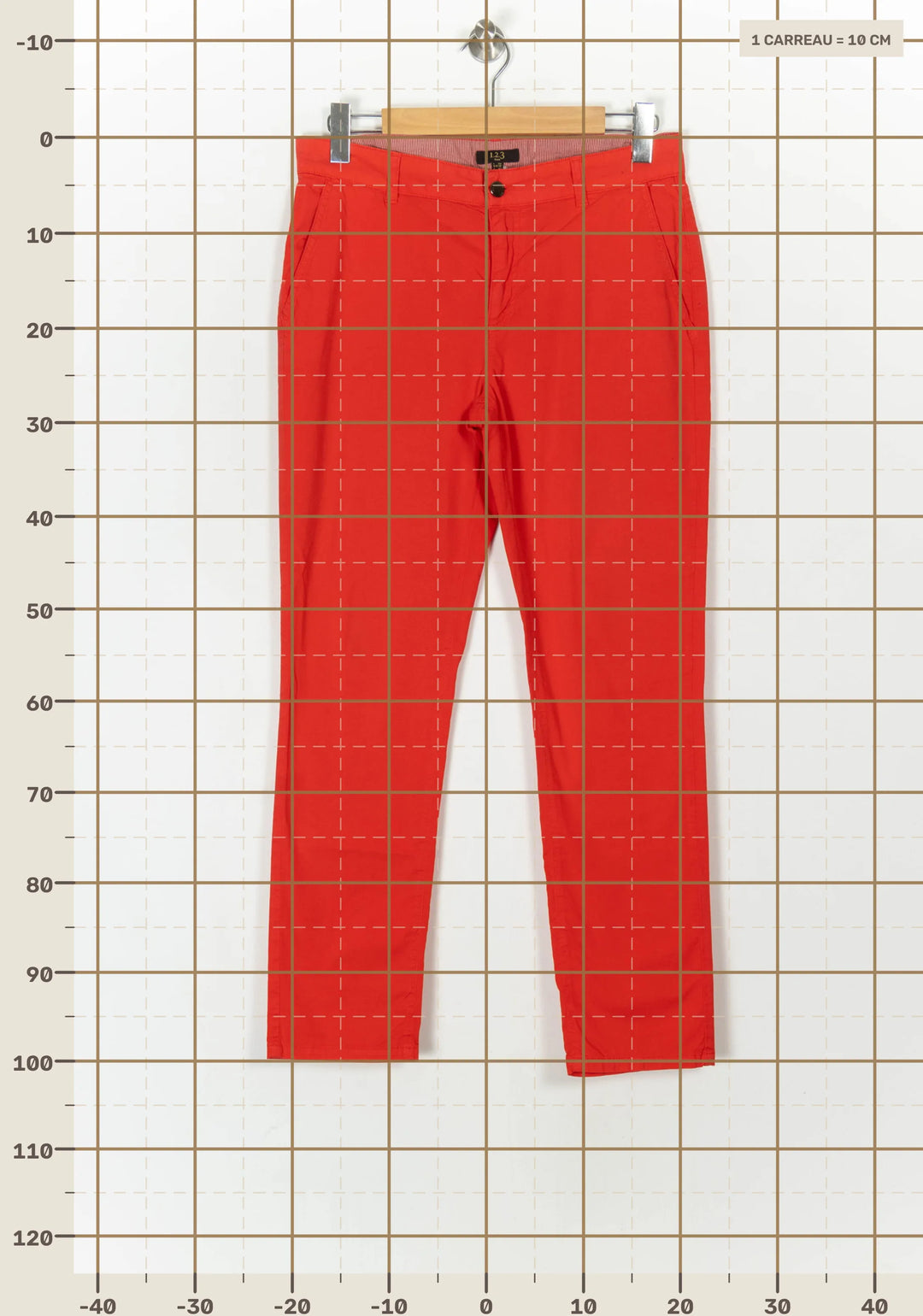 Pantalon Chino Rouge - Taille L/40 de la marque Maison 123 | PARAD121627 - Vendu par Paradigme - Image 4