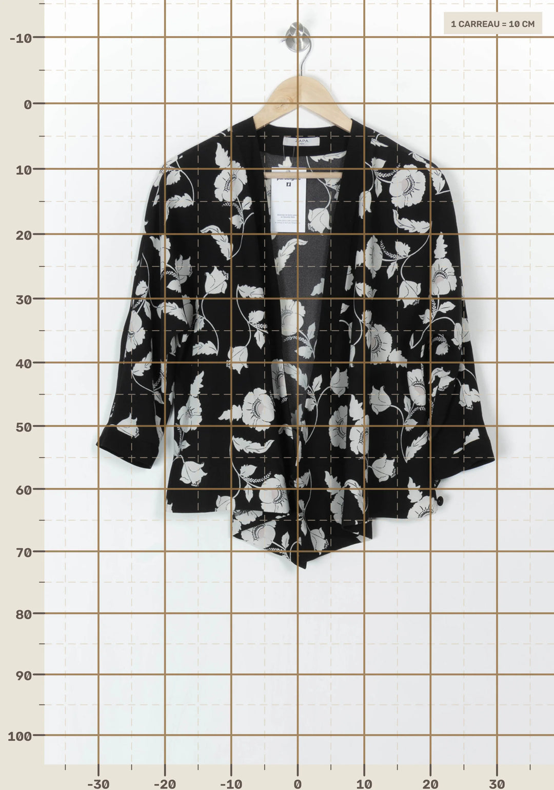 Kimono Noir et Blanc - Taille S/36 de la marque ZAPA | PARAD121630 - Vendu par Paradigme - Image 4