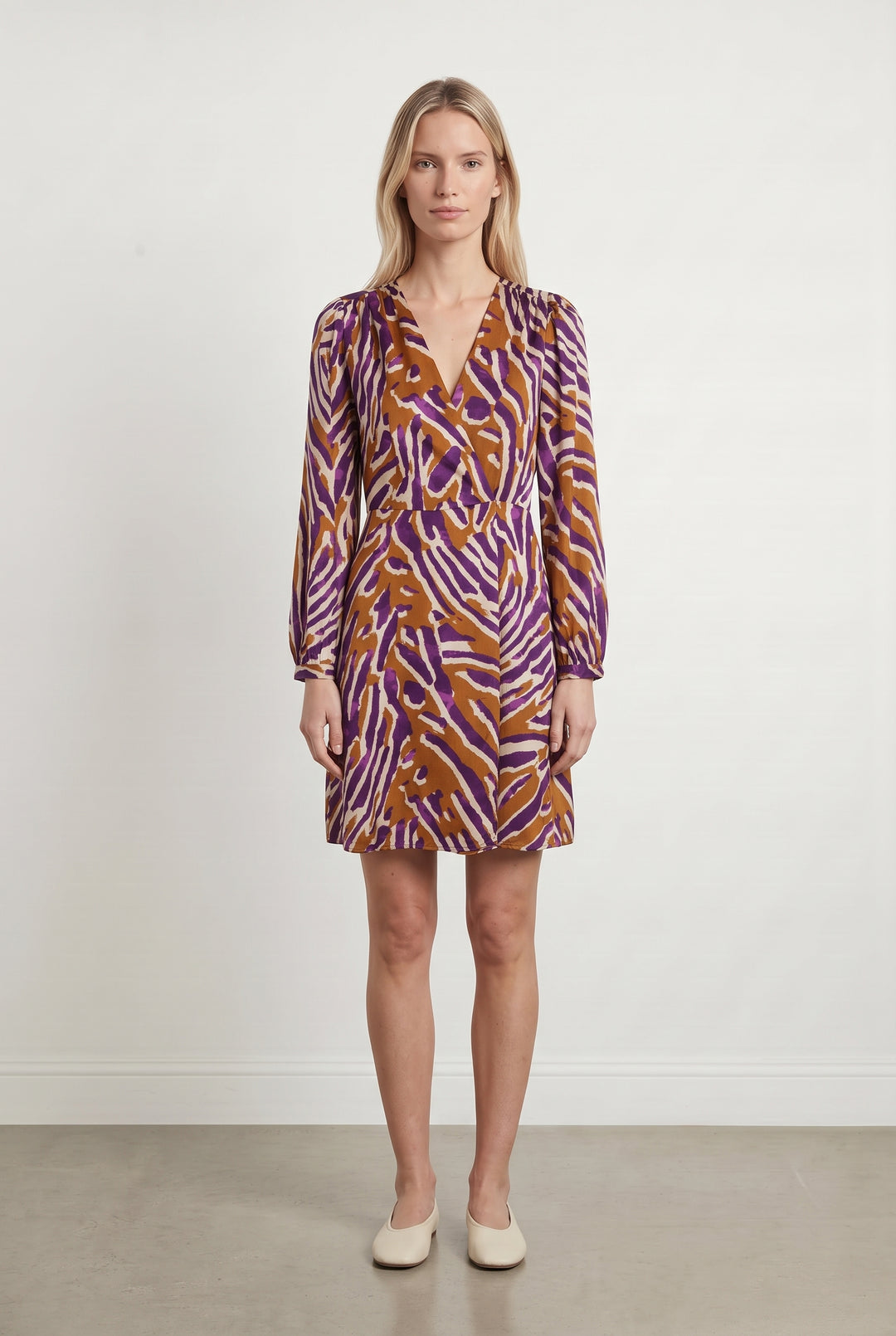 Robe Portefeuille Marron et Violet - Taille S/36 de la marque La Petite Etoile | PARAD121640 - Vendu par Paradigme - Image 1