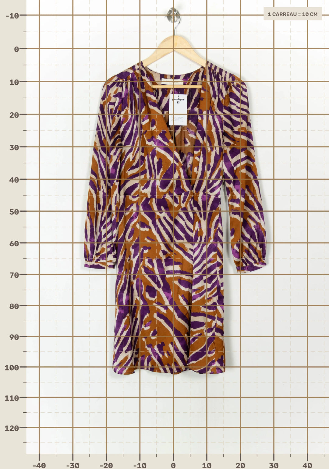 Robe Portefeuille Marron et Violet - Taille S/36 de la marque La Petite Etoile | PARAD121640 - Vendu par Paradigme - Image 4
