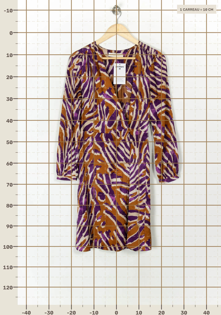 Robe Portefeuille Marron et Violet - Taille S/36 de la marque La Petite Etoile | PARAD121640 - Vendu par Paradigme - Image 4