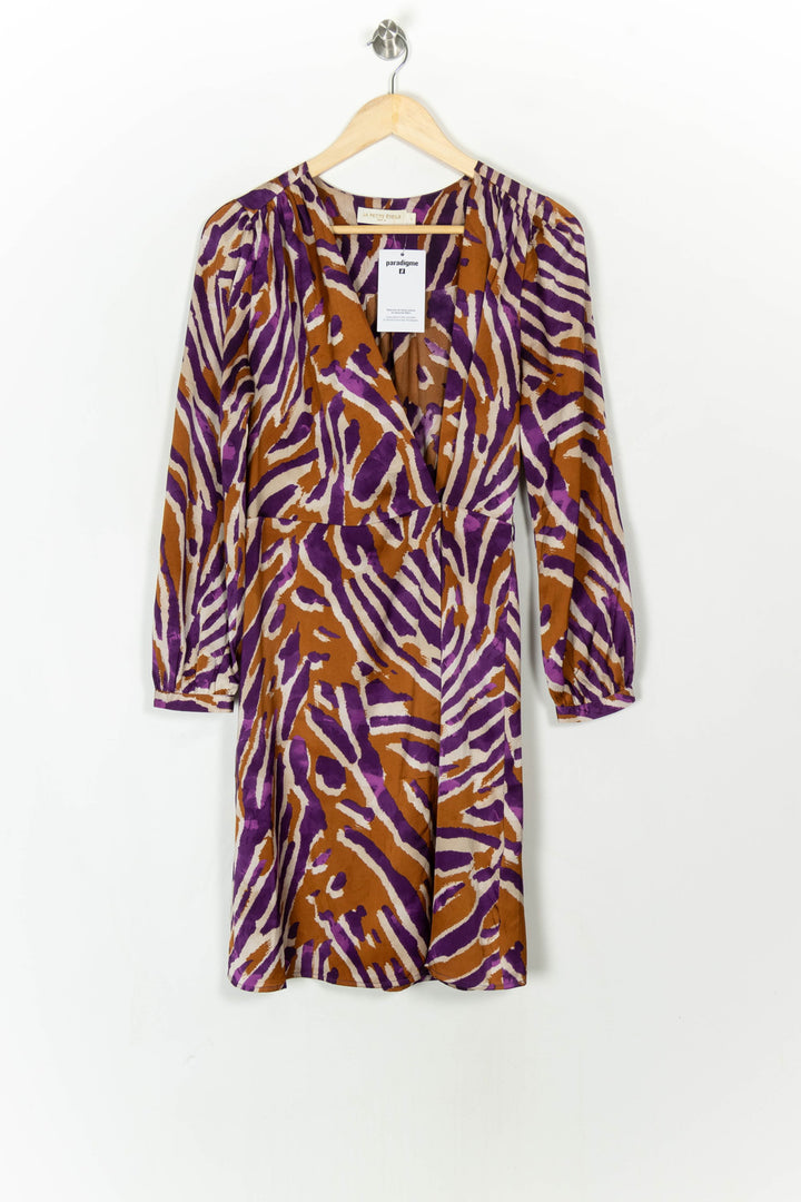 Robe Portefeuille Marron et Violet - Taille S/36 de la marque La Petite Etoile | PARAD121640 - Vendu par Paradigme - Image 2