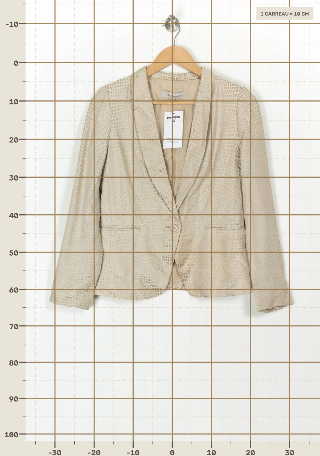 Blazer Beige - Taille S/36 de la marque Gerard Darel | PARAD121641 - Vendu par Paradigme - Image 4