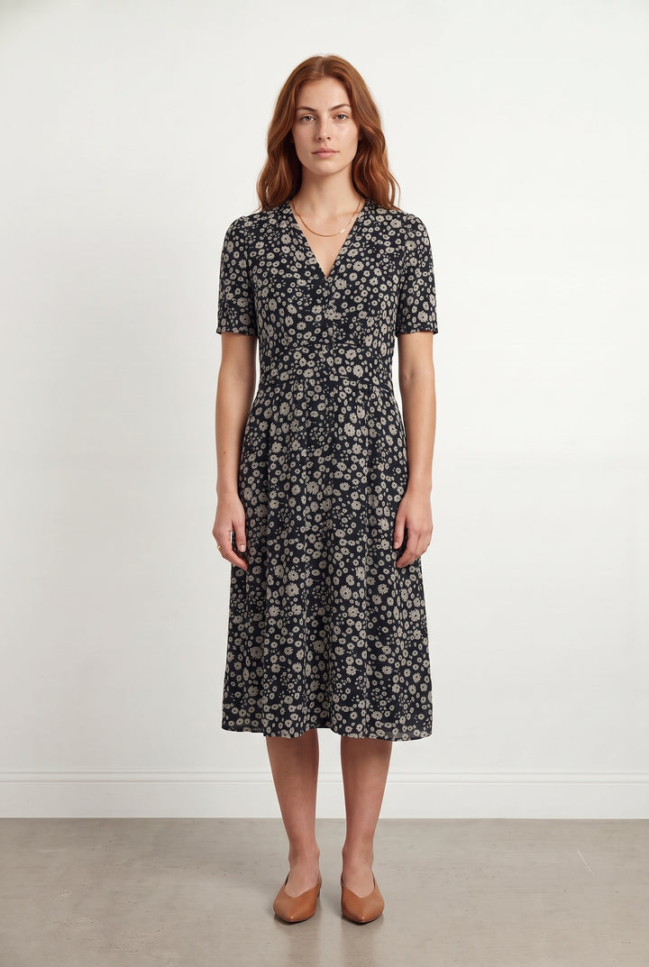 Robe Midi Noire et Blanche - Taille M/38 de la marque Gerard Darel | PARAD121655 - Vendu par Paradigme - Image 1