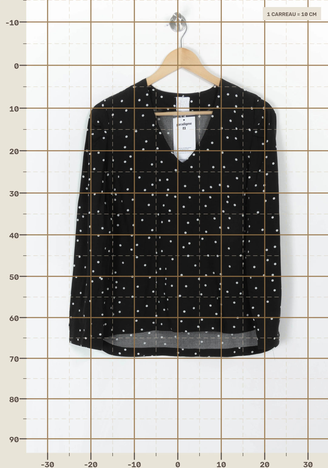 Blouse Noire à Pois Blancs - Taille S/36 de la marque Karl Marc John | PARAD121662 - Vendu par Paradigme - Image 4