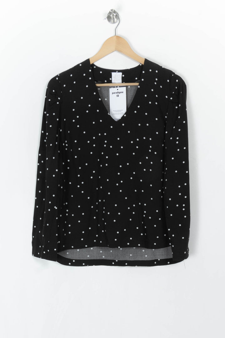 Blouse Noire à Pois Blancs - Taille S/36 de la marque Karl Marc John | PARAD121662 - Vendu par Paradigme - Image 2