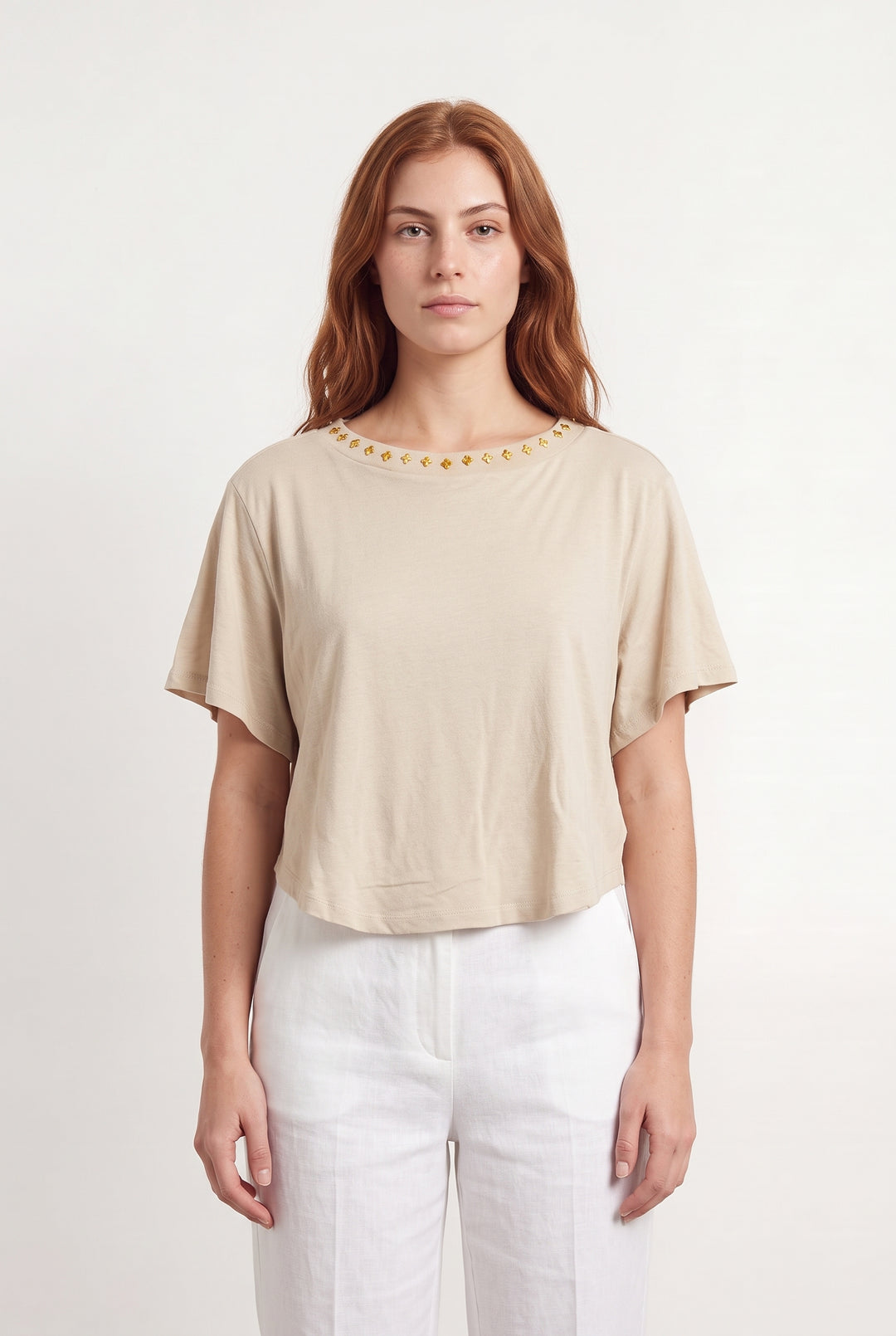 T-shirt Beige - Taille S/36 de la marque Manoush | PARAD121668 - Vendu par Paradigme - Image 1