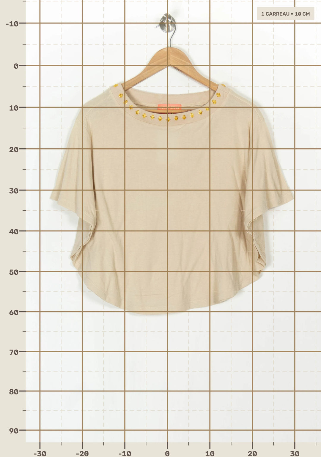 T-shirt Beige - Taille S/36 de la marque Manoush | PARAD121668 - Vendu par Paradigme - Image 4