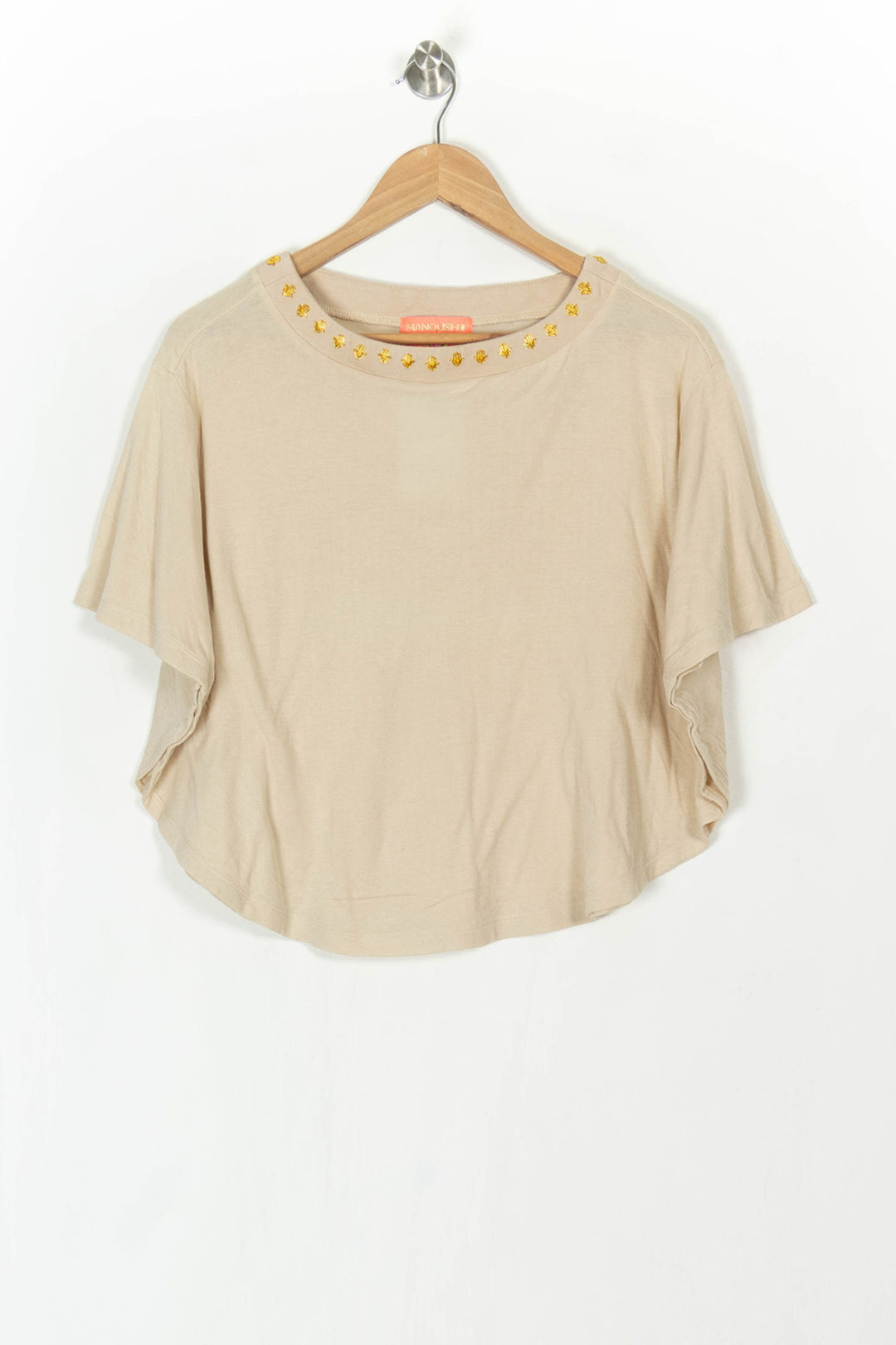 T-shirt Beige - Taille S/36 de la marque Manoush | PARAD121668 - Vendu par Paradigme - Image 2