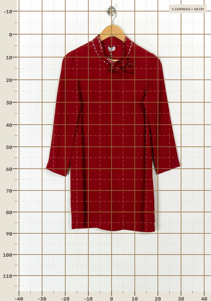 Robe Droite Bordeaux - Taille M/38 de la marque Liu Jo | PARAD121673 - Vendu par Paradigme - Image 4