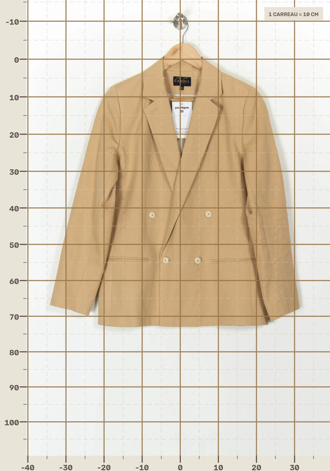 Blazer Beige - Taille L/40 de la marque Caroll | PARAD121678 - Vendu par Paradigme - Image 4